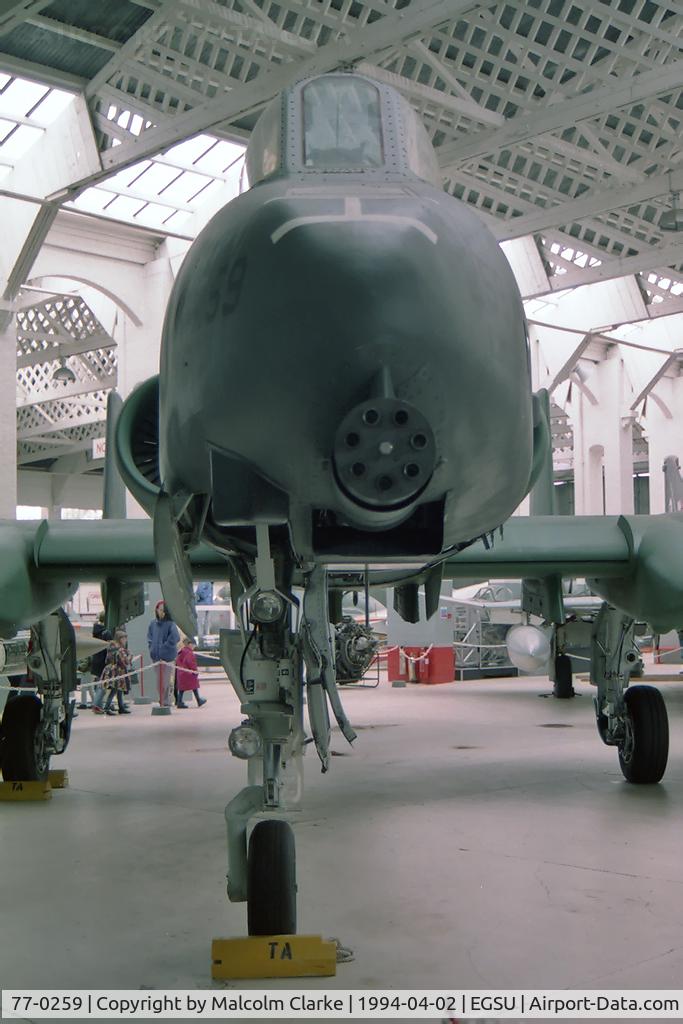 77-0259, 1977 Fairchild Republic A-10A Thunderbolt II C/N A10-0184, Fairchild A-10A Thunderbolt II at The Imperial Museum, Duxford in 1994.