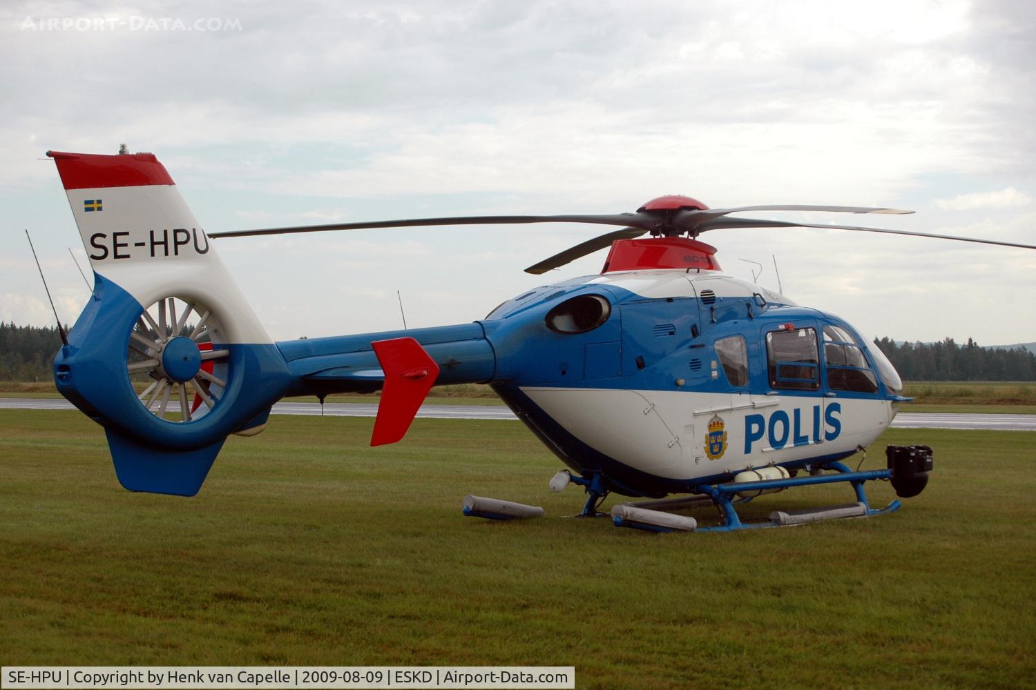 SE-HPU, 2002 Eurocopter EC-135P-2+ C/N 0225, A Eurocopter EC 135P2+ of the Swedish police at Dala-Järna airfield, Sweden