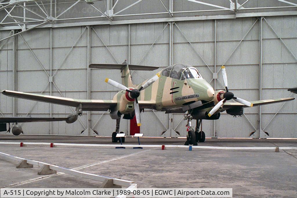 A-515, FMA IA-58A Pucará C/N 018, FMA IA-58A Pucara at the Aerospace Museum, RAF Cosford in 1989.
