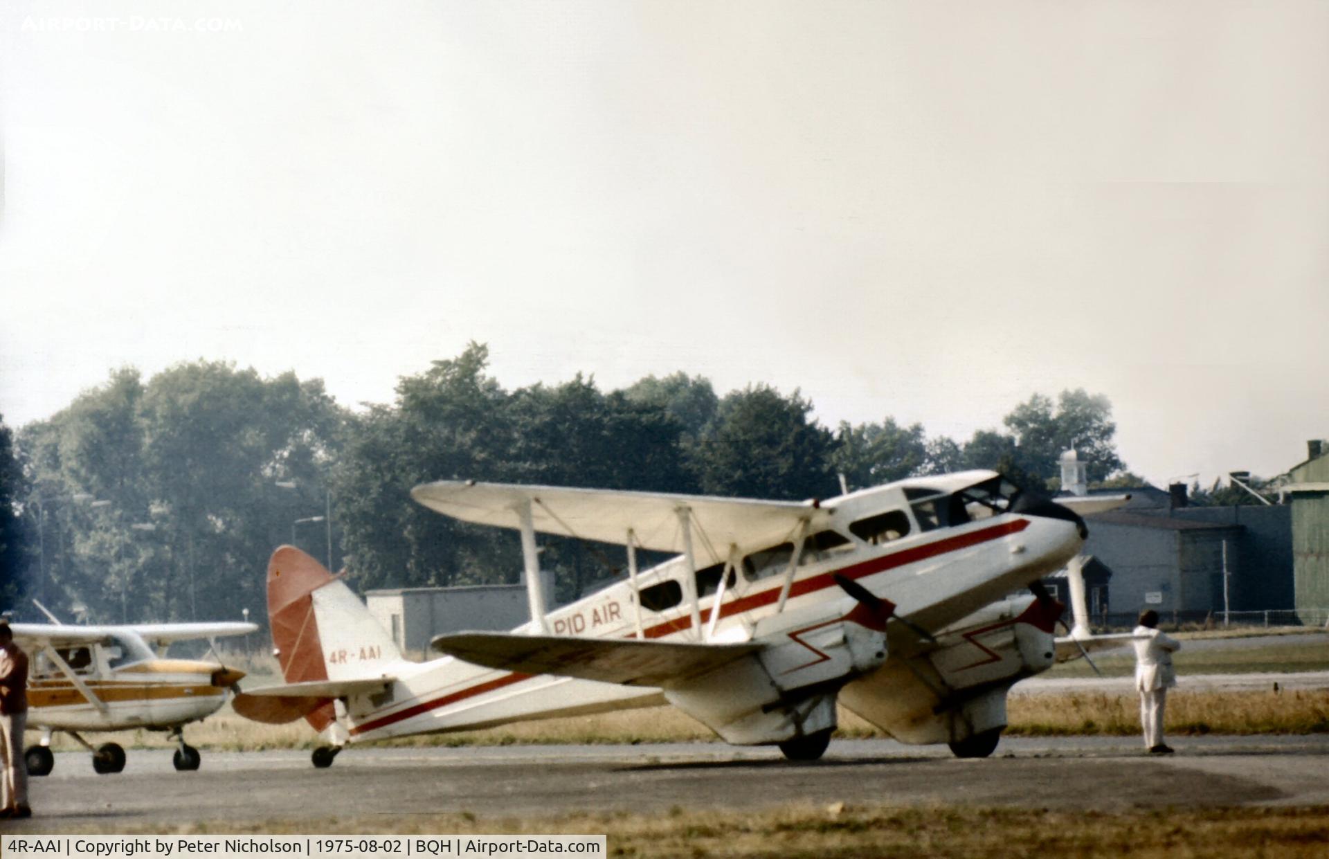 4R-AAI, 1944 De Havilland DH-89A Dominie/Dragon Rapide C/N 6736, Dragon Rapide later seen at Strathallan was present at Biggin Hill in August 1975.