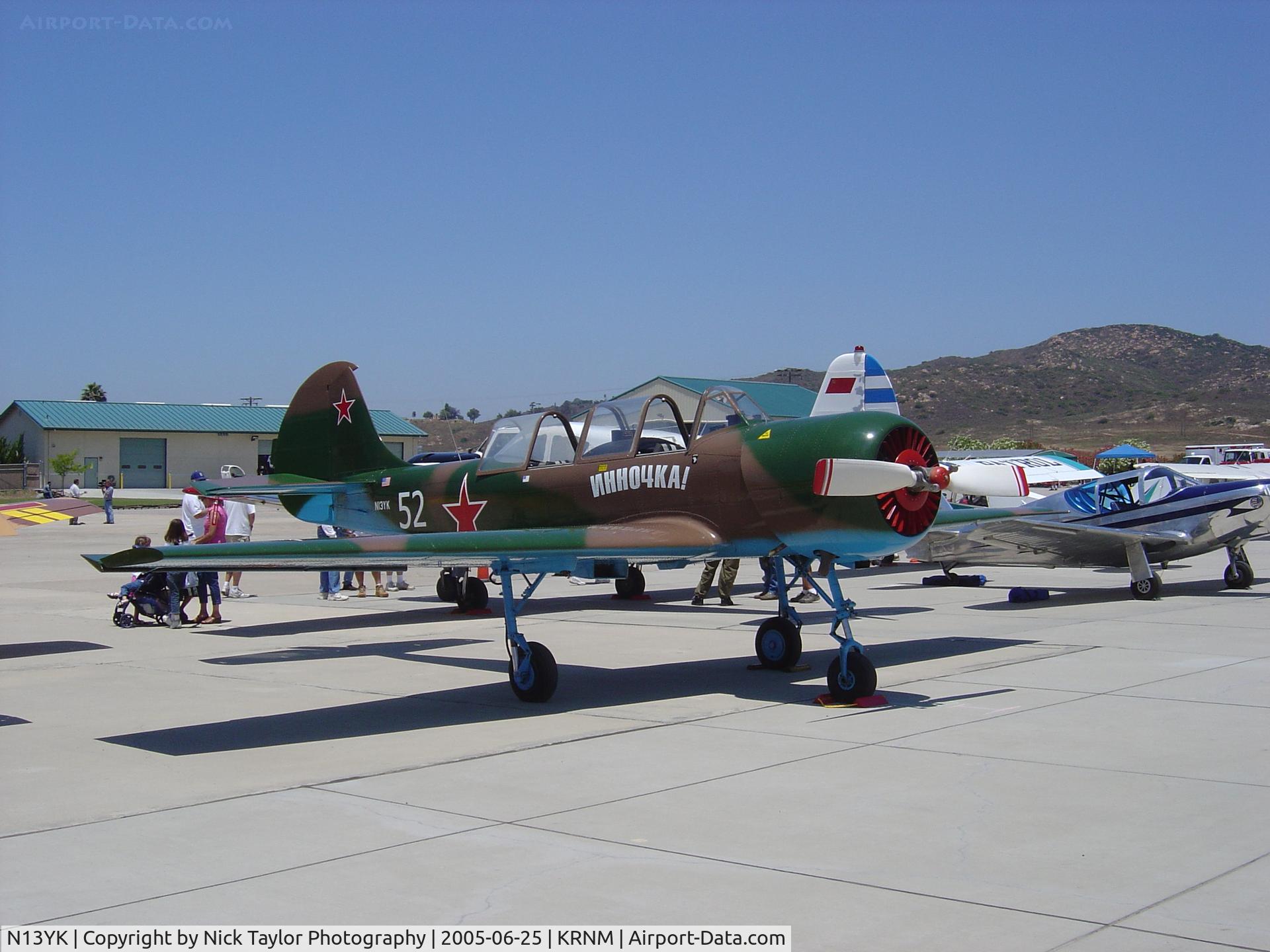 N13YK, 1993 Yakovlev Yak-52 C/N 9311611, Ramona Air Fair 05'