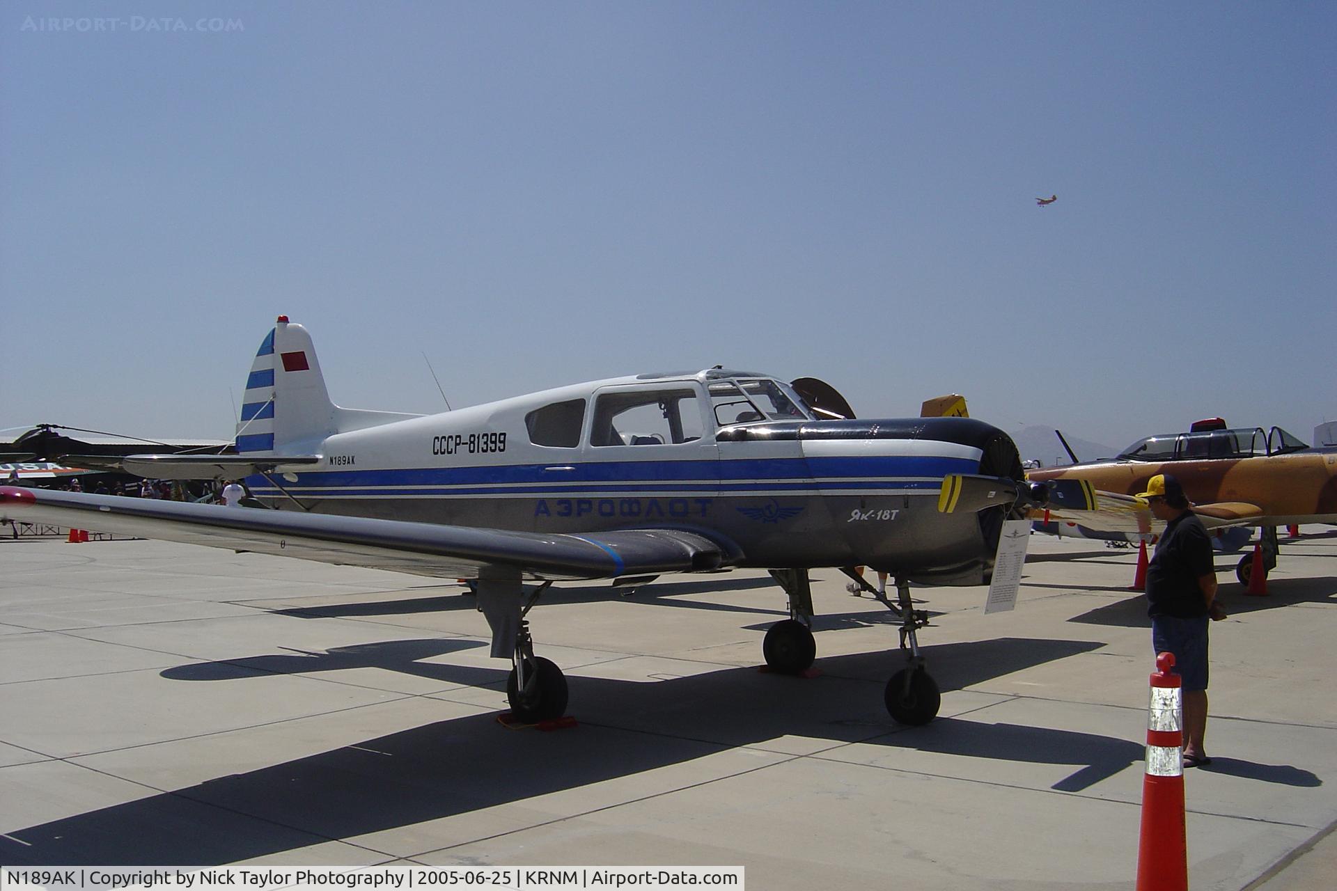N189AK, 1993 Yakovlev Yak-18T C/N 10-33, Ramona Air Fair 05'