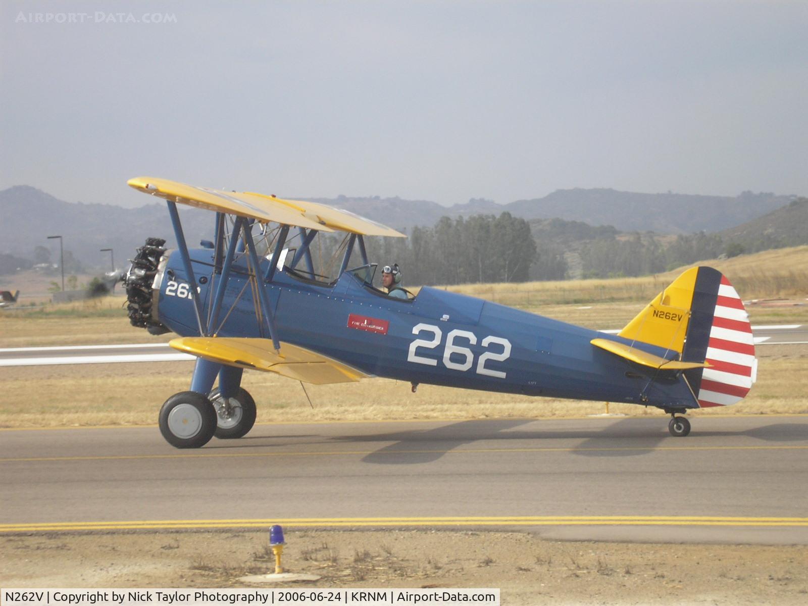N262V, 1943 Boeing A75N1(PT17) C/N 75-4952, Ramona Air Fair 06'