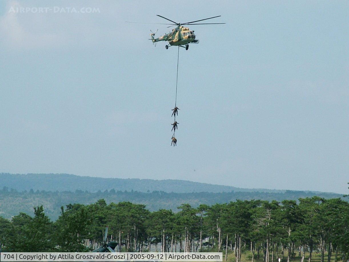 704, 1987 Mil Mi-17 Hip C/N 104M04, Veszprém-Jutas-Ujmajor temporary army helicopter base.