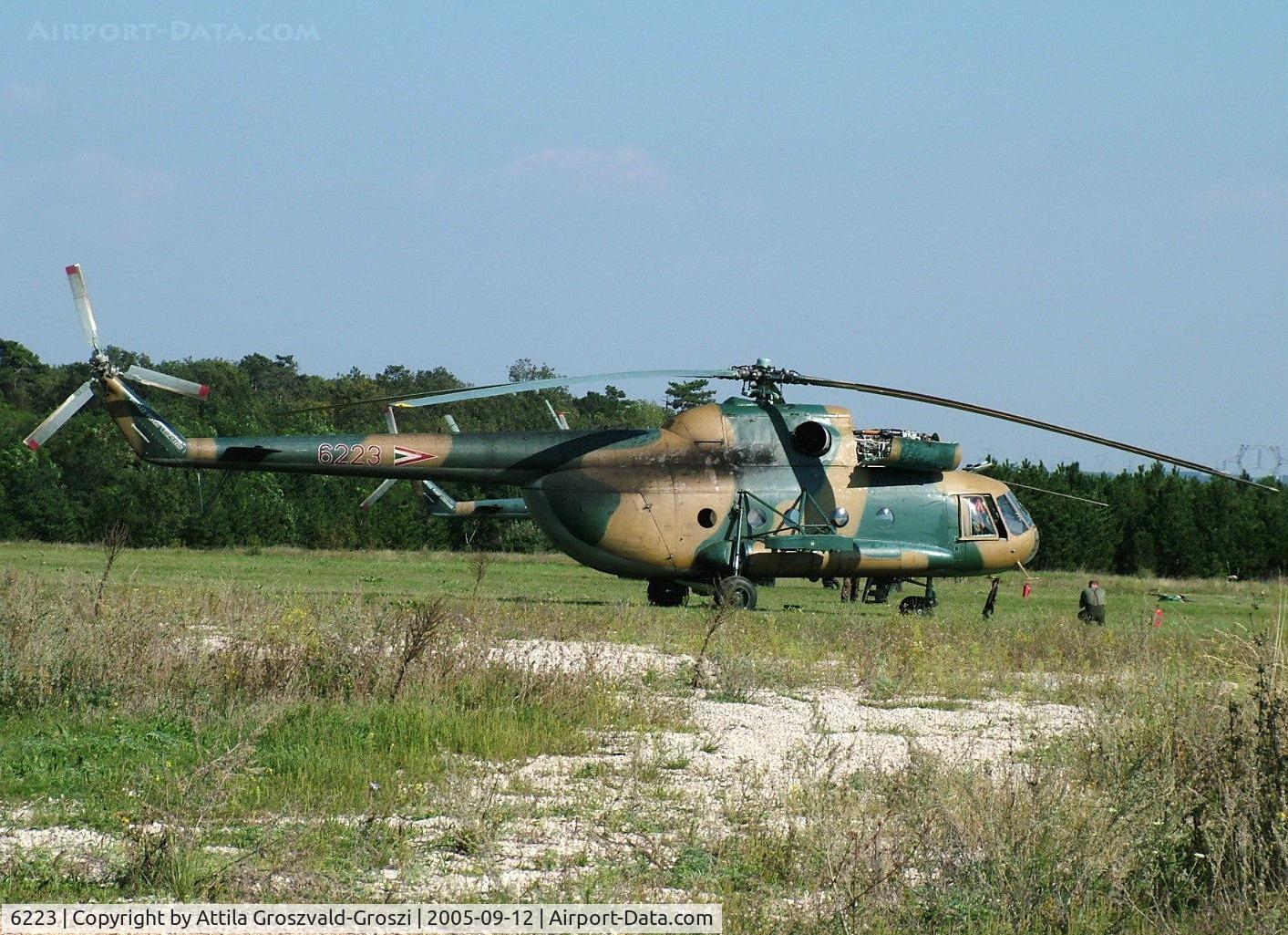 6223, 1980 Mil Mi-8T Hip C/N 226223, Veszprém-Jutas-Ujmajor temporary army helicopter base.
