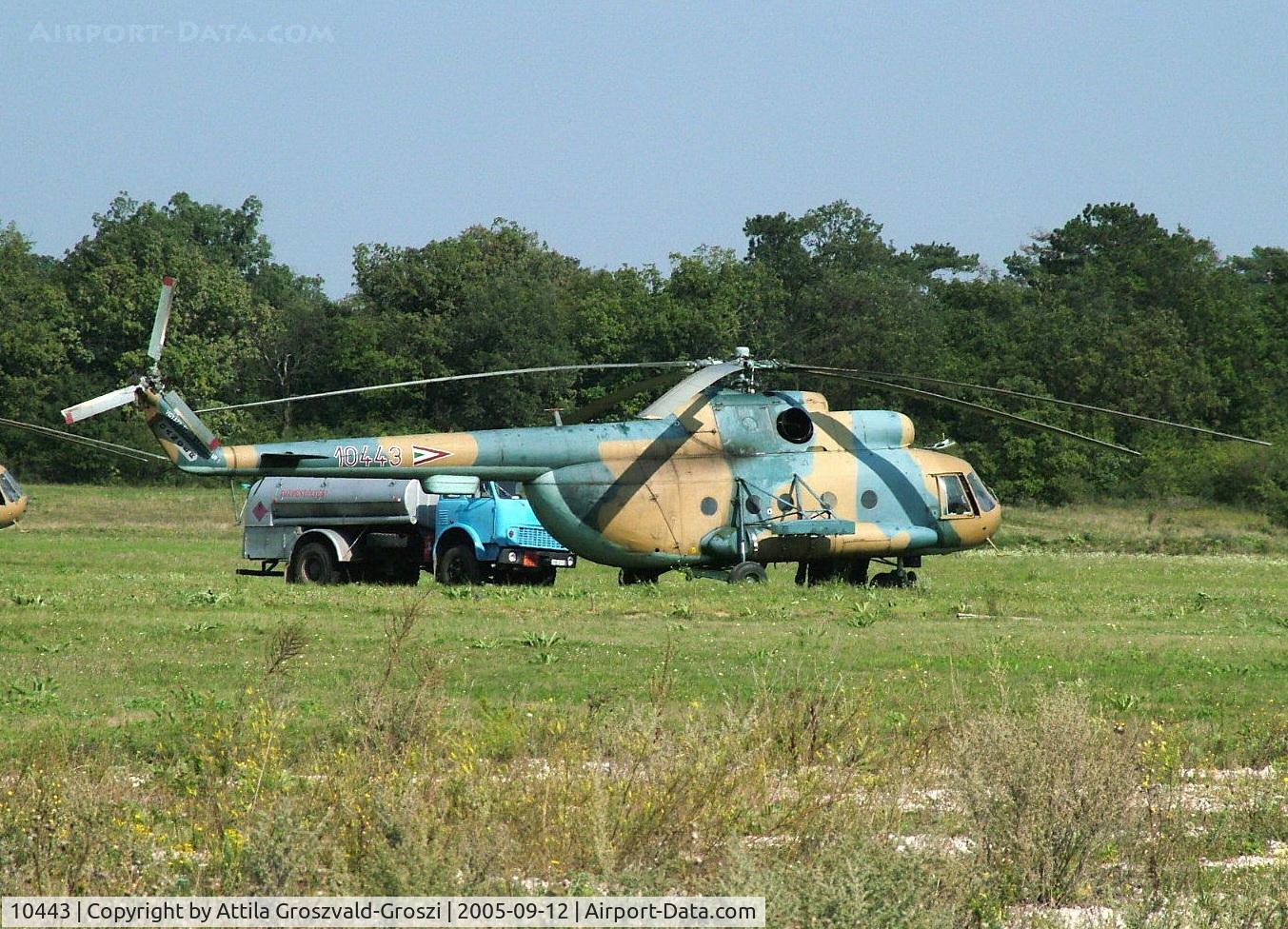 10443, 1973 Mil Mi-8T Hip C/N 10443, Veszprém-Jutas-Ujmajor temporary army helicopter base.