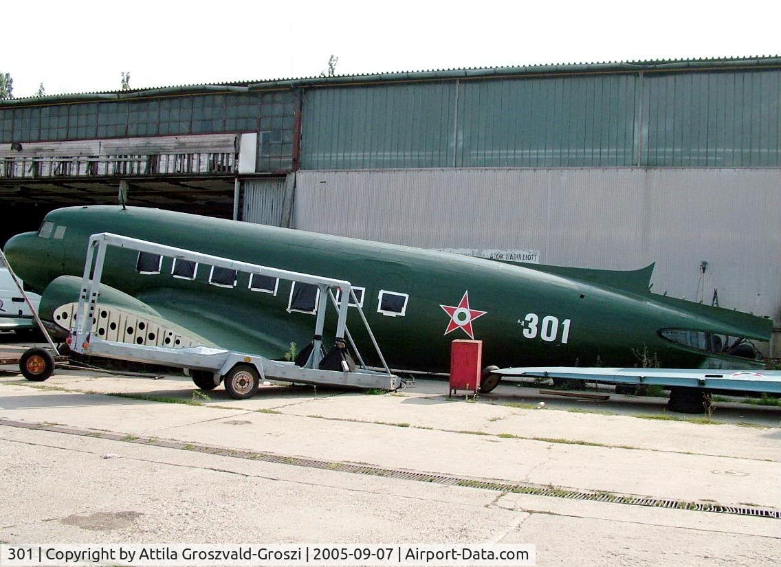 301, 1952 Lisunov Li-2T Cab C/N 23441301, The HA-LIS register sign Li-2 it is prepared for the museum exhibition. Paint onto him the former military register sign, the 301.