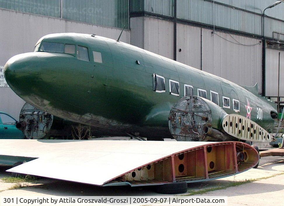 301, 1952 Lisunov Li-2T Cab C/N 23441301, The HA-LIS register sign Li-2 it is prepared for the museum exhibition. Paint onto him the former military register sign, the 301.