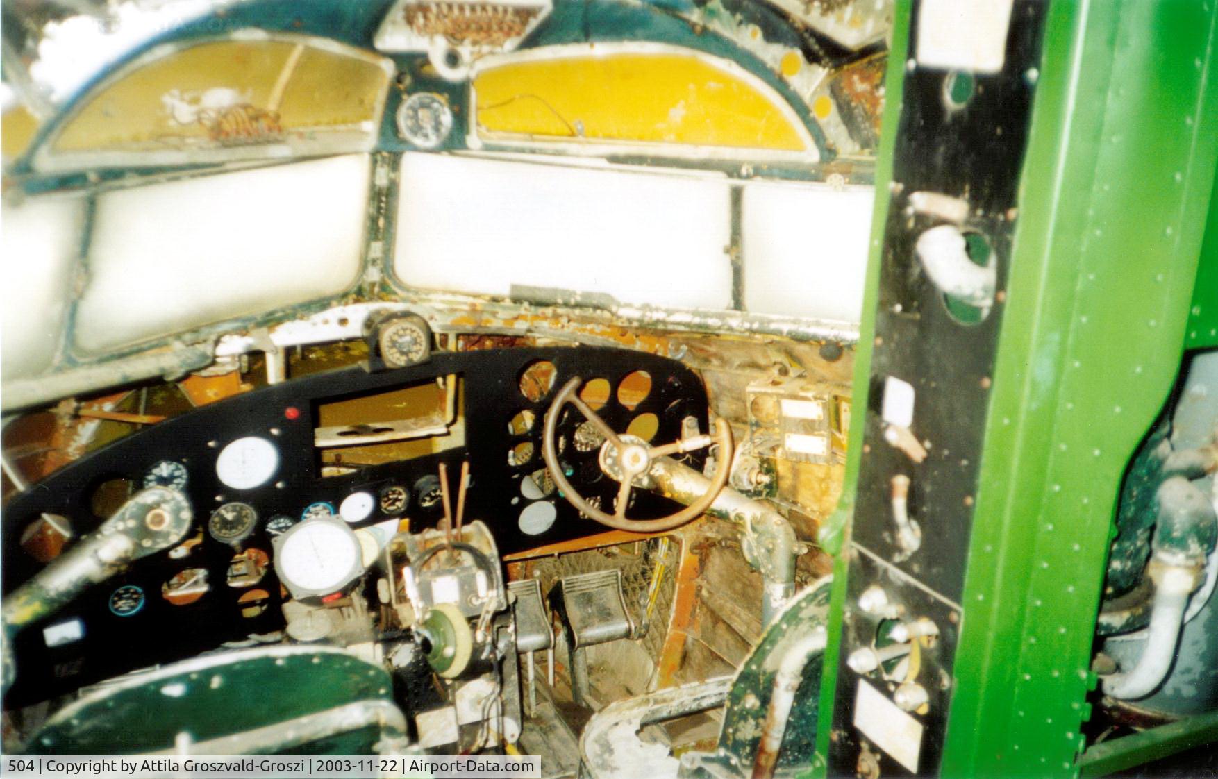 504, 1951 Lisunov Li-2P C/N 18439504, His instruments and his cockpit incomplete.
