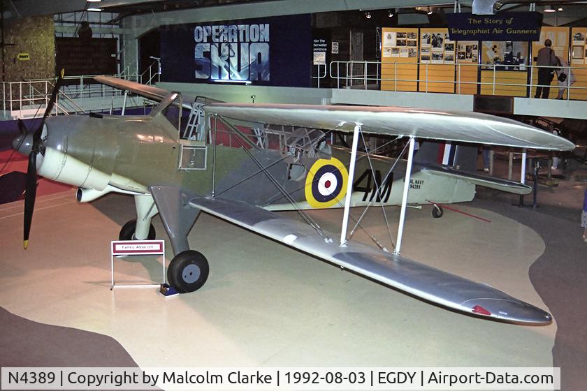 N4389, Fairey Albacore C/N Not found N4389, Fairey Albacore at the Fleet Air Arm Museum, RNAS Yeovilton.