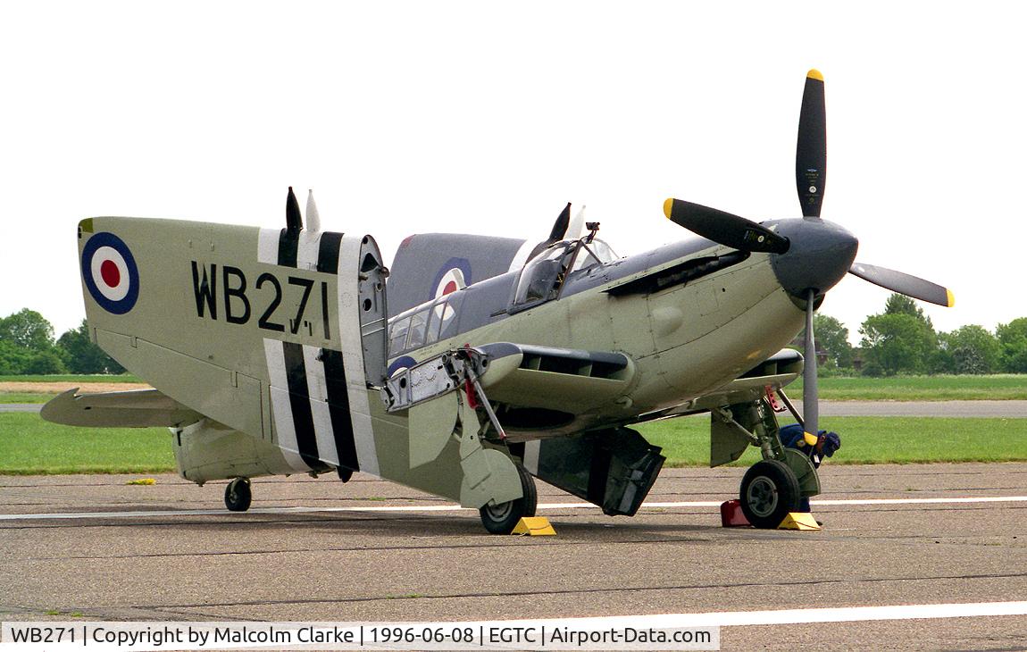 WB271, 1949 Fairey Firefly AS.5 C/N F.8497, Fairey Firefly AS5 at the airshow celebrating the 50th Anniversary of the Cranfield's College of Aeronautics.