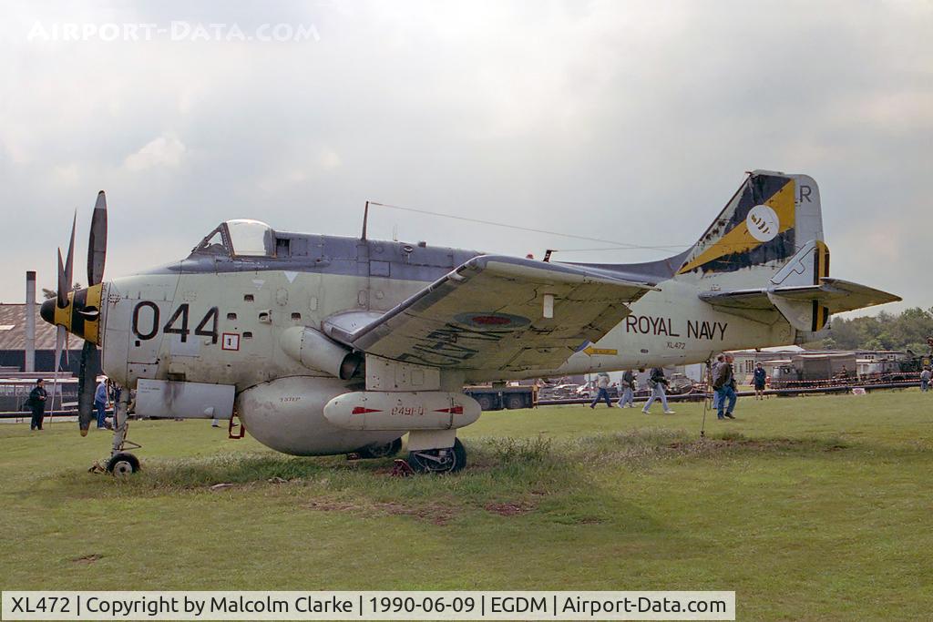 XL472, 1959 Fairey Gannet AEW.3 C/N F9441, Fairey Gannet AEW3. From A&AEE and derelict. At the Battle of Britain Airshow, A&AEE, Boscombe Down in 1990.