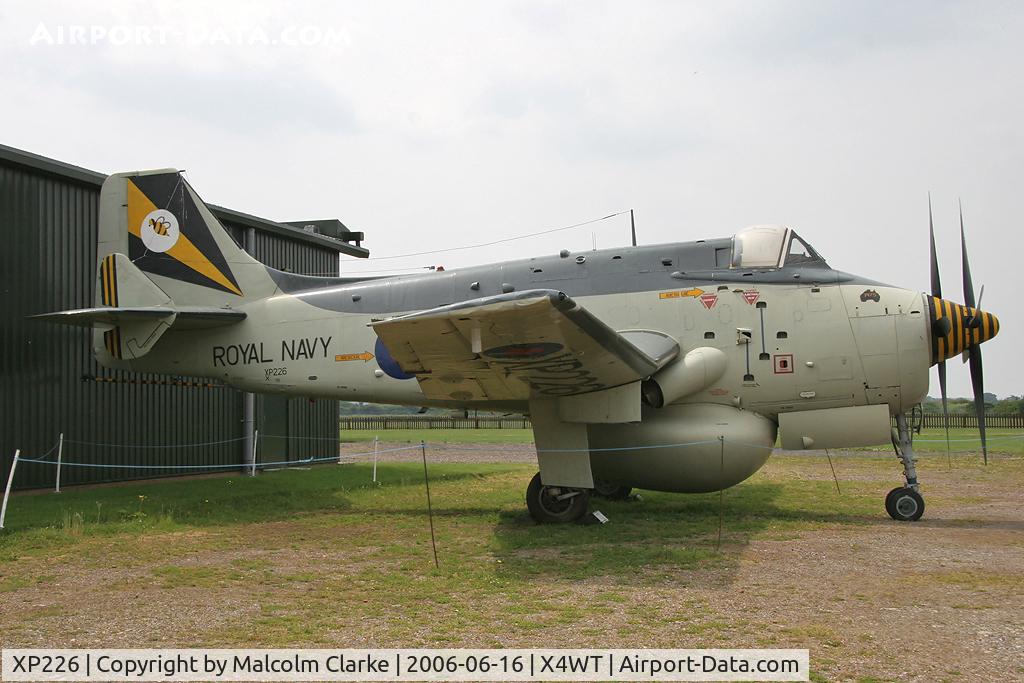 XP226, 1962 Fairey Gannet AEW.3 C/N F9468, Fairey Gannet AEW3. At the Newark Air Museum, Winthorpe, UK in 2006.