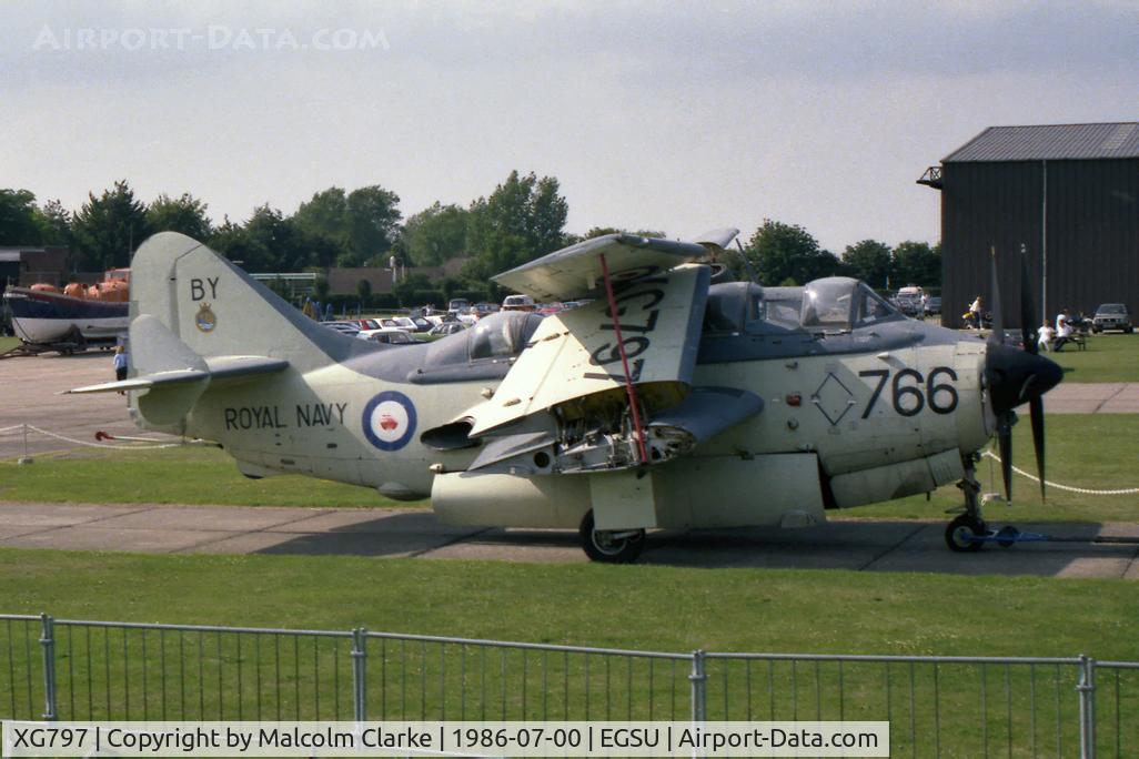 XG797, Fairey Gannet ECM.6 C/N F9365, Fairey Gannet ECM6 at the Imperial War Museum, Duxford in 1986.