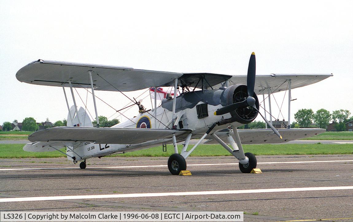 LS326, 1943 Fairey Swordfish Mk.II C/N Not found LS326, Fairey Swordfish Mk2 at Cranfield Airport in 1996.