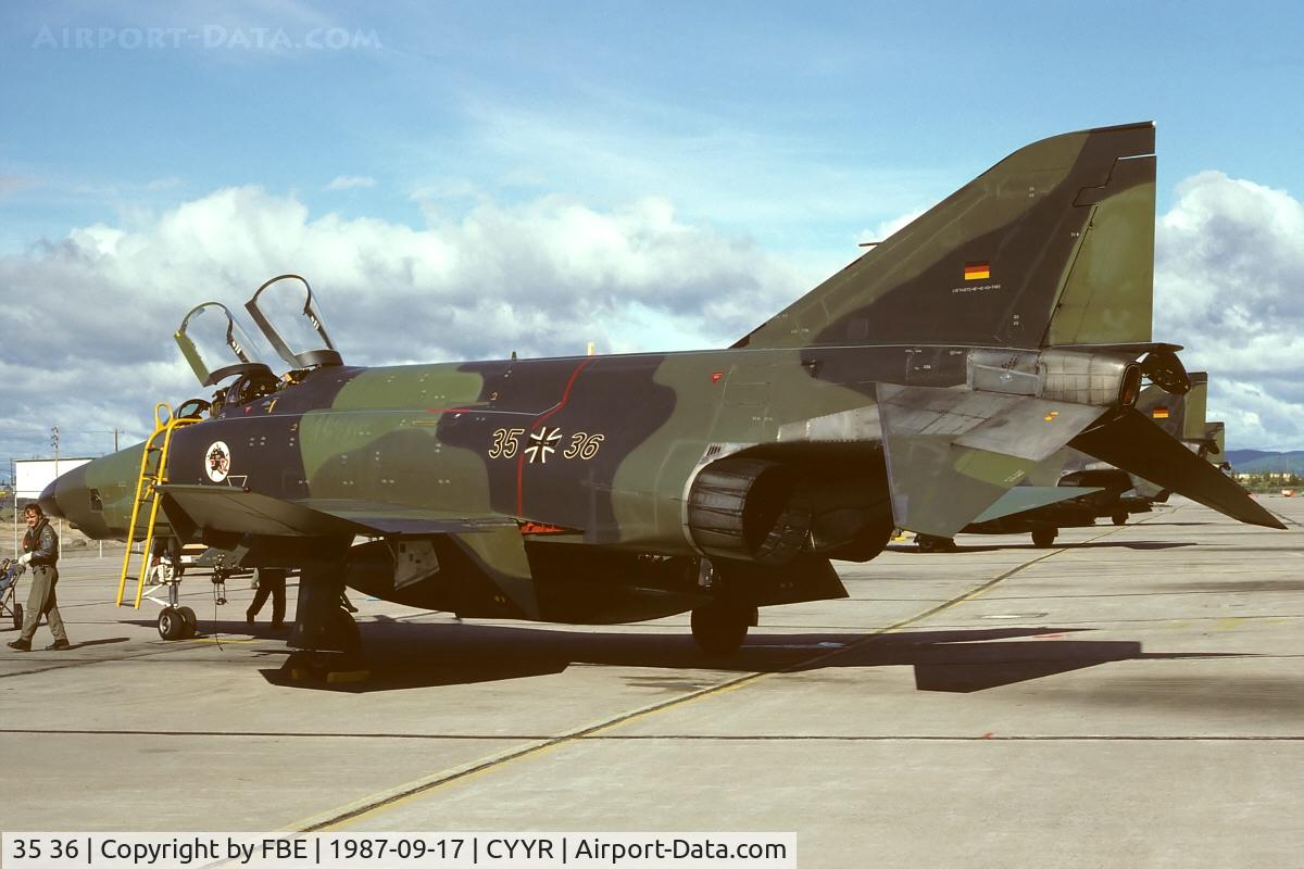 35 36, 1969 McDonnell Douglas RF-4E Phantom II C/N 4094, crew embarkes after a low level mission from Goose Bay