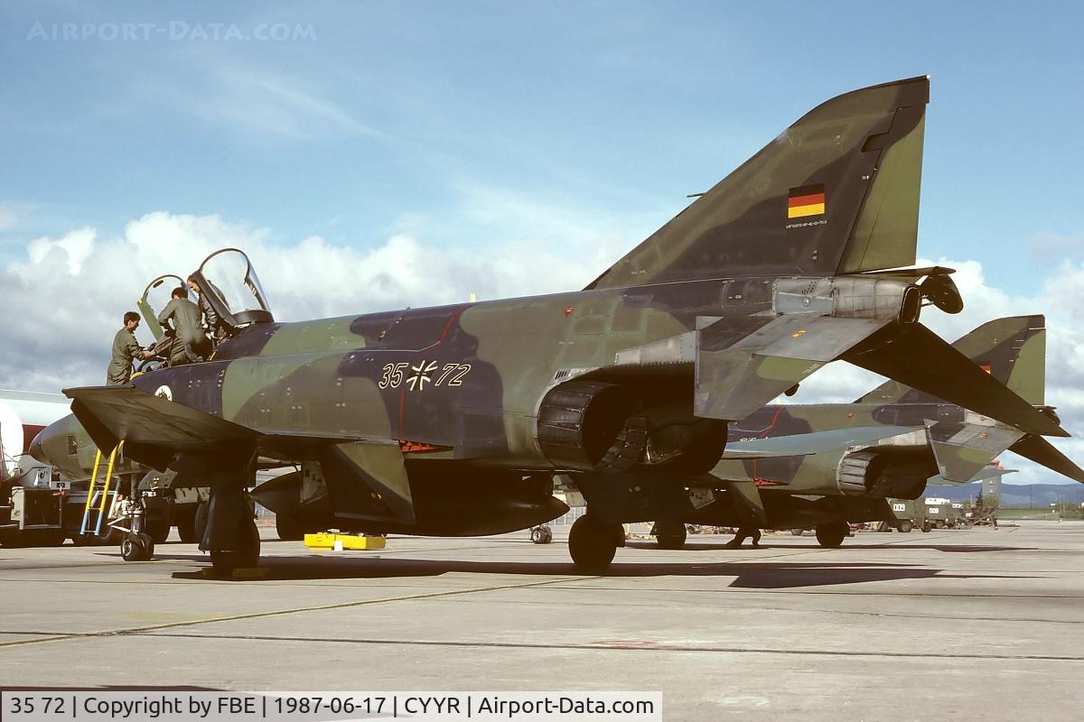 35 72, 1969 McDonnell Douglas RF-4E Phantom II C/N 4164, returning from a low level mission at Goose Bay