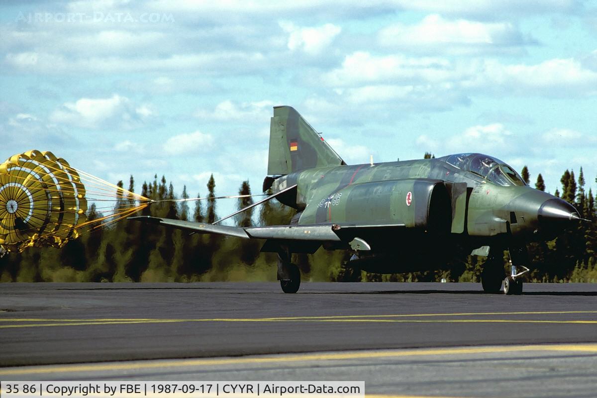 35 86, 1969 McDonnell Douglas RF-4E Phantom II C/N 4195, returning from a low level mission at Goose Bay