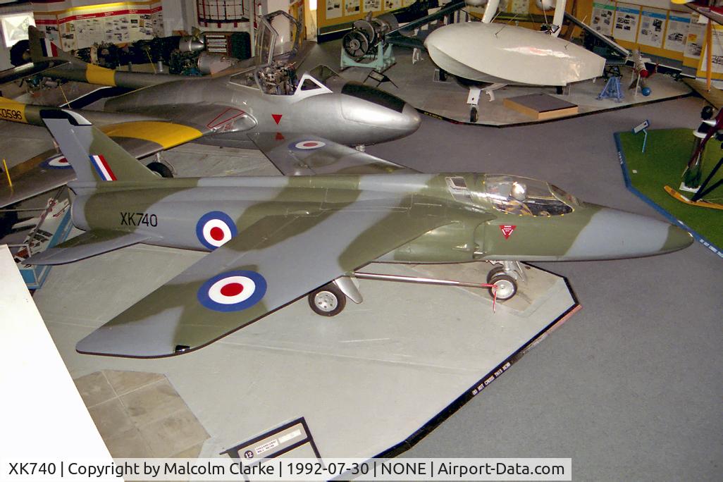 XK740, 1957 Folland Gnat F.1 (Fo-141) C/N FL4, Folland Gnat F1 in the Solent Sky Museum, Southampton, UK in 1992.