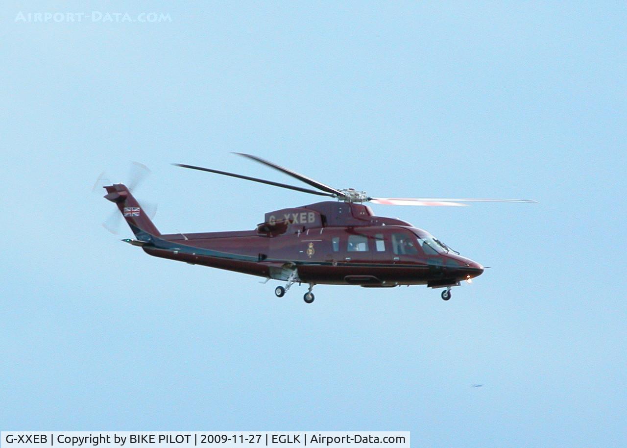 G-XXEB, 2009 Sikorsky S-76C C/N 760753, ROYAL FLIGHT S76C DEPARTING BLACKBUSHE