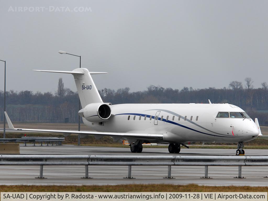 5A-UAD, 2009 Bombardier Challenger 850 (CL-600-2B19) C/N 8087, Private CRJ at the GAC at VIE