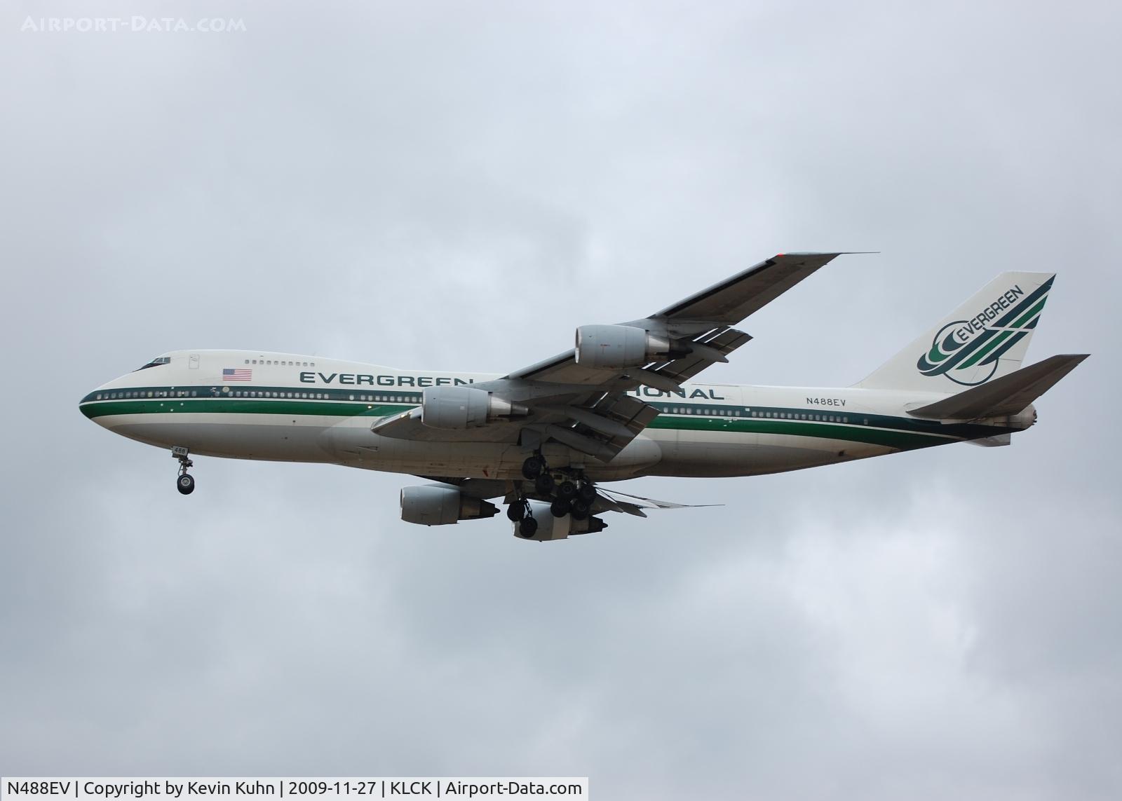 N488EV, 1985 Boeing 747-230BF C/N 23287, Arriving from Anchorage (the only daylight arrival at LCK that day)