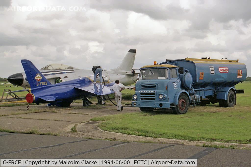 G-FRCE, 1964 Hawker Siddeley Gnat T.1 C/N FL598, Hawker Siddeley Gnat T1 at Cranfield Airport in 1991.