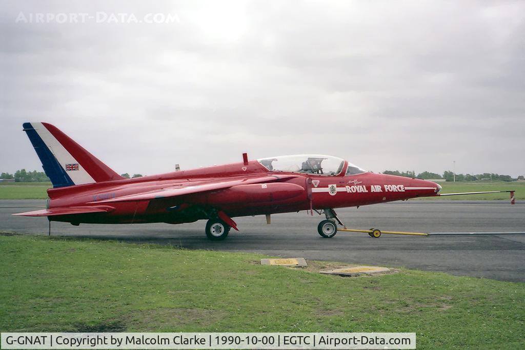 G-GNAT, 1964 Hawker Siddeley Gnat T.1 C/N FL595, Hawker Siddeley Gnat T1 at Cranfield Airport, UK. Now on the Australian register as VH-XSO at Melbourne.