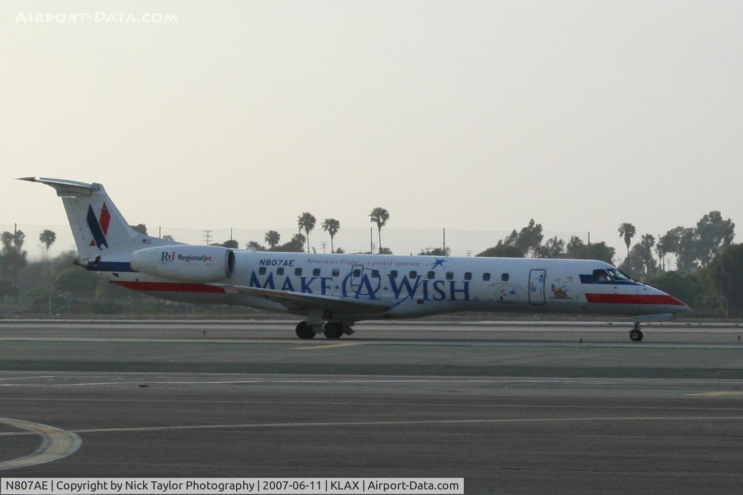 N807AE, 2001 Embraer ERJ-140LR (EMB-135KL) C/N 145506, Make a Wish jet