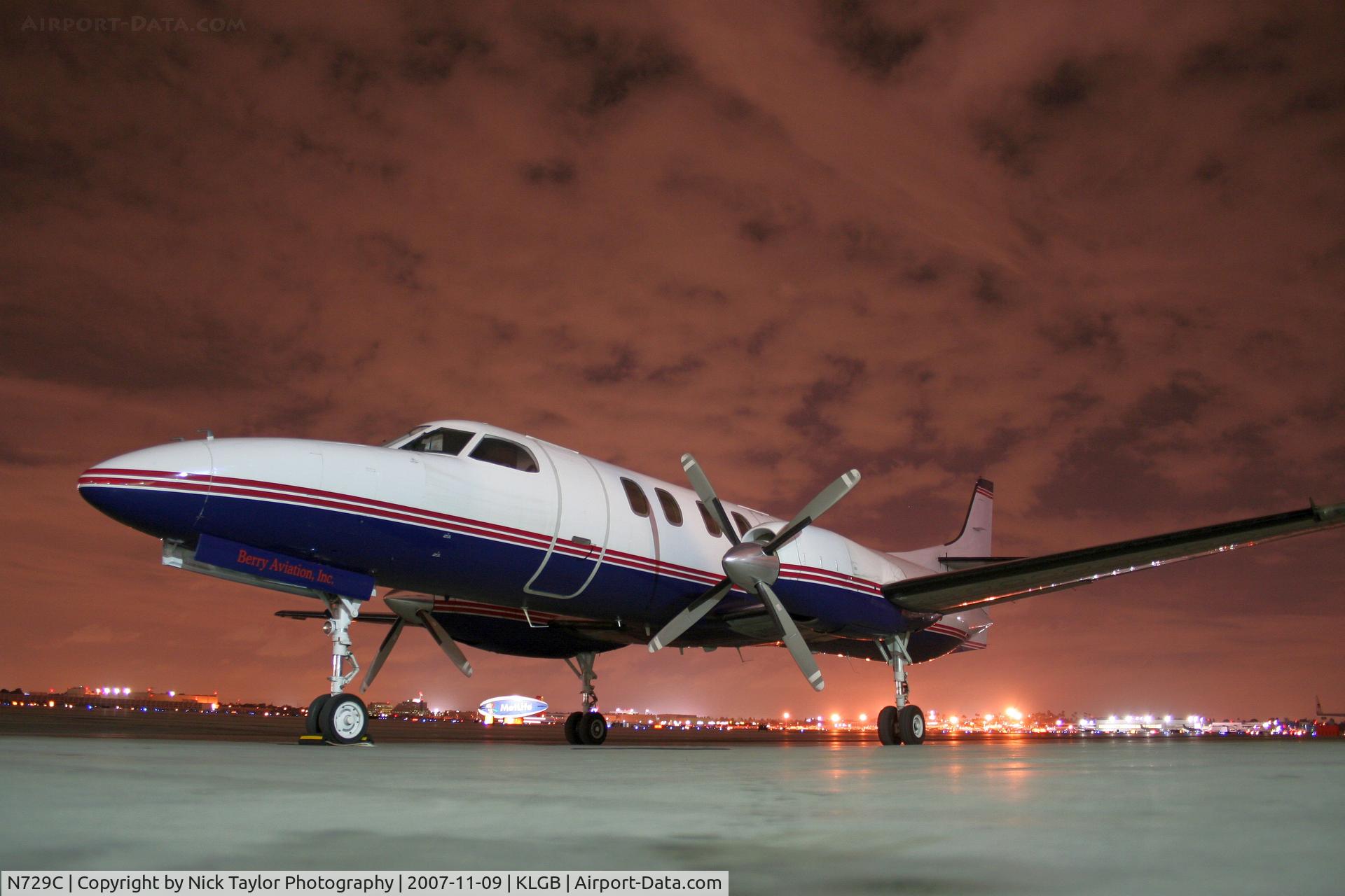 N729C, Fairchild SA-227AC Metro III C/N AC-571, Parked on the Mercury ramp just after we did 3 takeoffs and landings for night currency