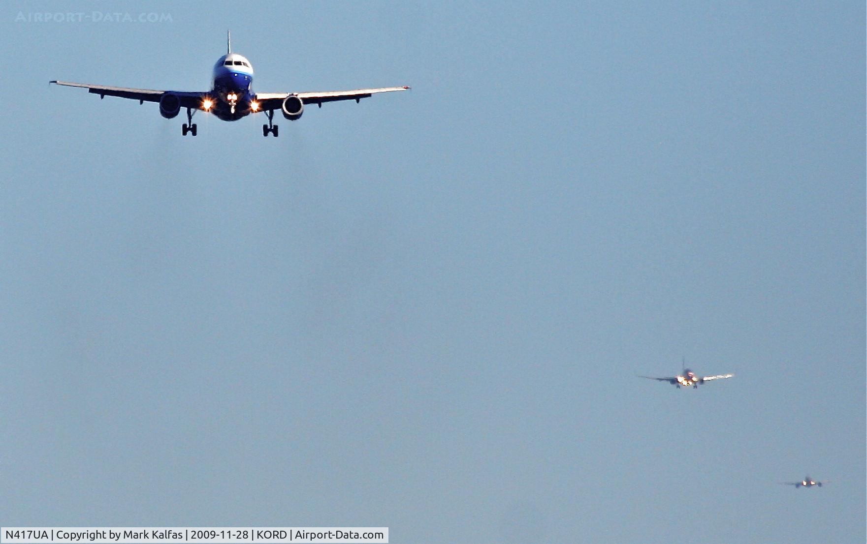 N417UA, 1994 Airbus A320-232 C/N 483, United Airlines A320-232, UAL643 arriving from KEWR, short final 27L KORD.