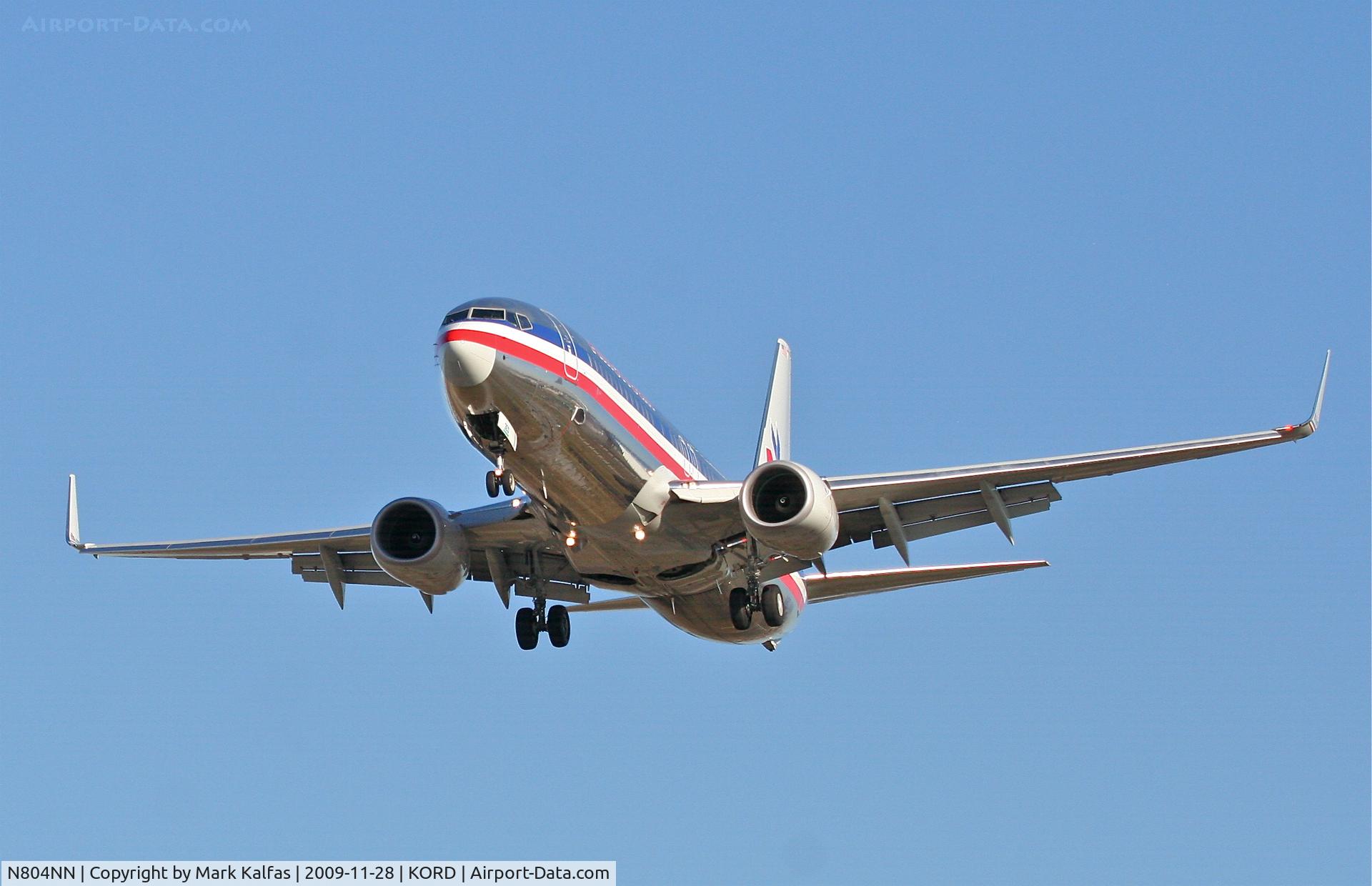 N804NN, 2009 Boeing 737-823 C/N 29567, American Airlines, Boeing 737-823, AAL2022 arriving from TJSJ, short final 27L. KORD.
