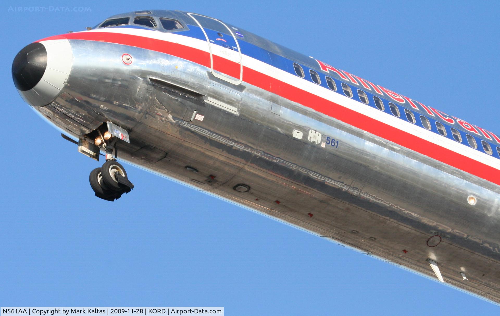 N561AA, 1991 McDonnell Douglas MD-82 (DC-9-82) C/N 53091, American Airlines Mcdonnell Douglas DC-9-82, AAL329 arriving from KLGA, short final 27L KORD