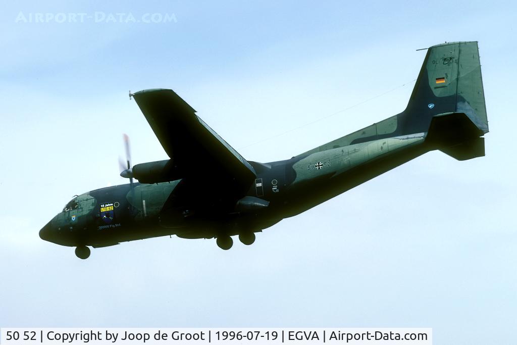 50 52, Transall C-160D C/N D74, In 1994 LTG62 celebrated its 15 years anniversary and 300.000 hours C-160. Two years later the special markings were still in place.