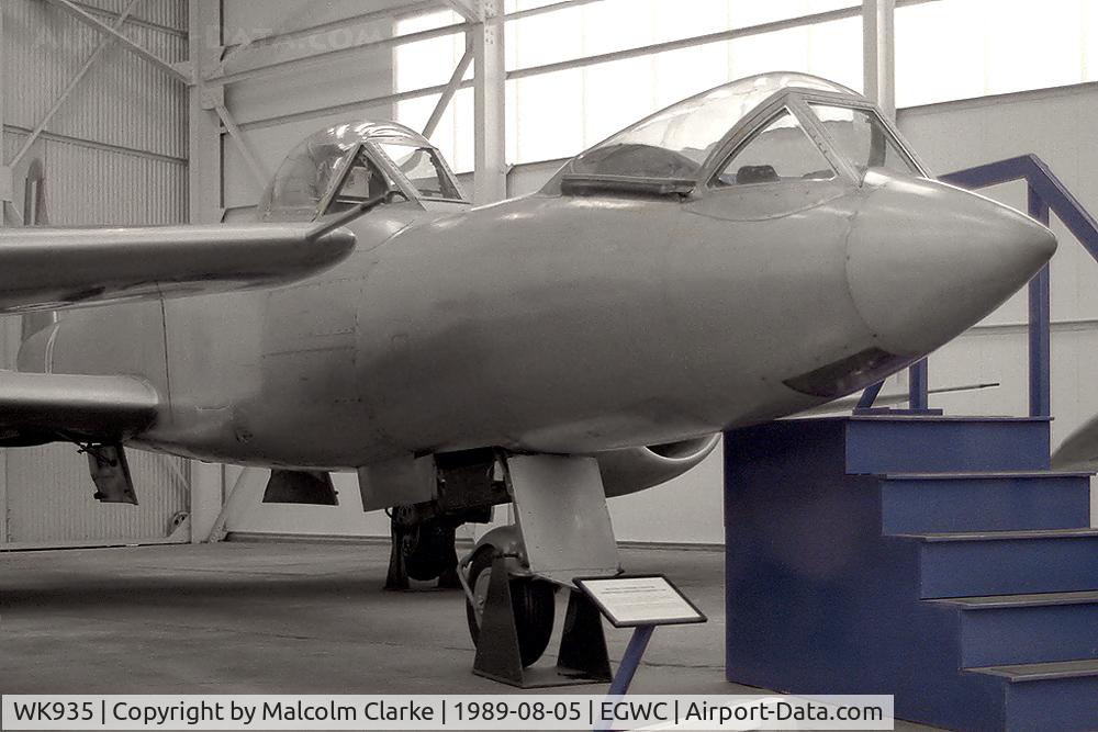 WK935, Gloster Meteor F.8(Mod) C/N Not found WK935, Gloster Meteor Prone Pilot. The Aerospace Museum, RAF Cosford. Modified with an additional cockpit, to evaluate the potential advantages of pilots flying in the prone position.