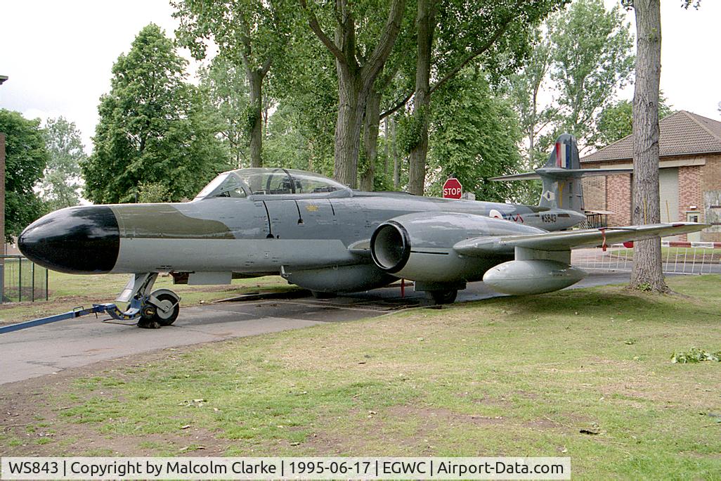 WS843, Gloster Meteor NF(T).14 C/N Not found WS843, Gloster Meteor NF14. At the Aerospace Museum, RAF Cosford.