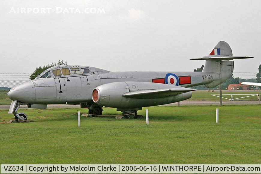 VZ634, Gloster Meteor T.7 C/N Not found VZ634, Gloster Meteor T7 at the Newark Air Museum, Winthorpe, UK in 2006..
