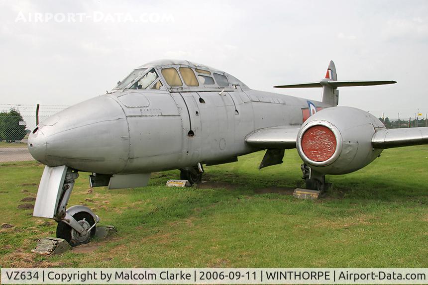 VZ634, Gloster Meteor T.7 C/N Not found VZ634, Gloster Meteor T7 at the Newark Air Museum, Winthorpe, UK in 2006.