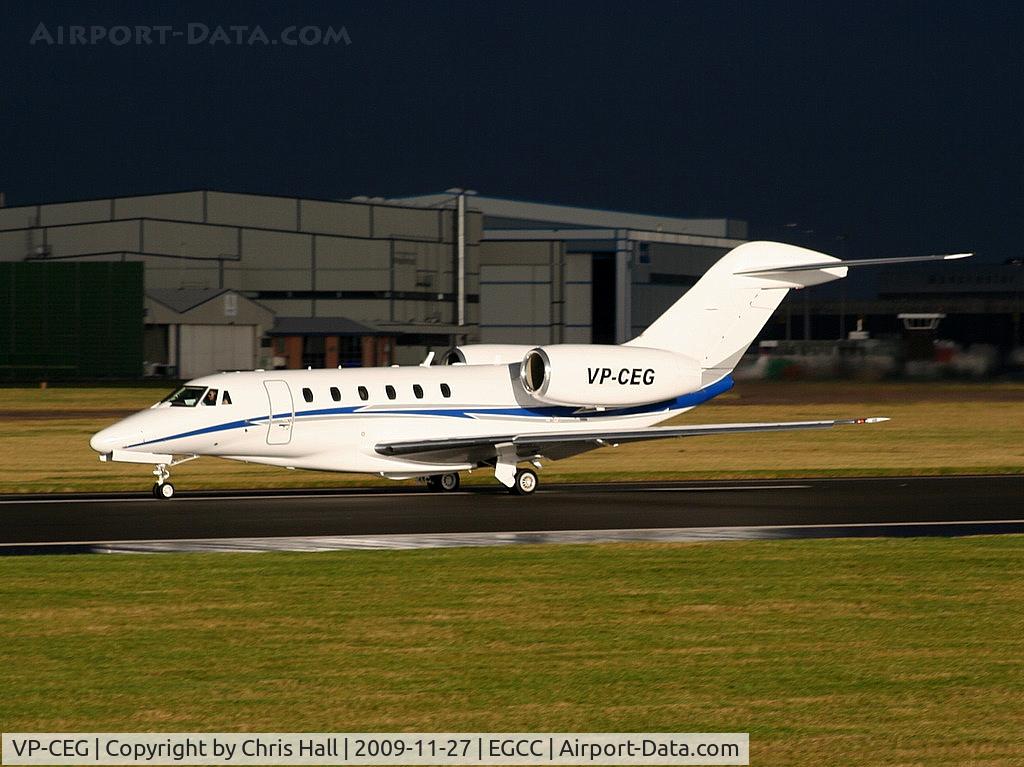 VP-CEG, 2007 Cessna 750 Citation X Citation X C/N 750-0277, Cessna 750 Citation 10 departing from RW 23R as the storm clouds roll in