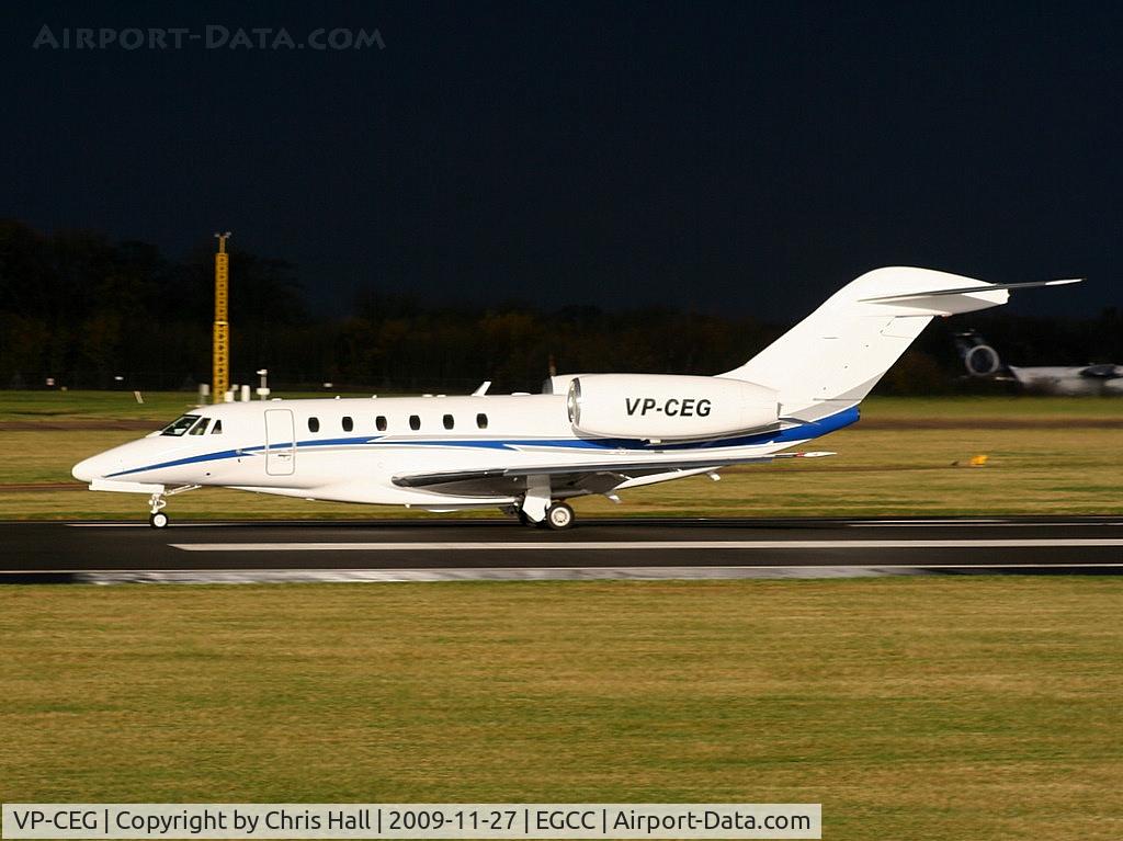 VP-CEG, 2007 Cessna 750 Citation X Citation X C/N 750-0277, Cessna 750 Citation 10 departing from RW 23L as the storm clouds roll in