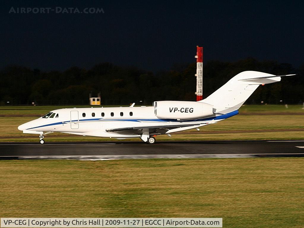 VP-CEG, 2007 Cessna 750 Citation X Citation X C/N 750-0277, Cessna 750 Citation 10 departing from RW 23L as the storm clouds roll in