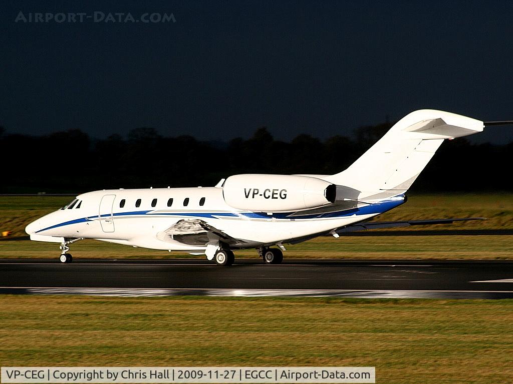 VP-CEG, 2007 Cessna 750 Citation X Citation X C/N 750-0277, Cessna 750 Citation 10 departing from RW 23L as the storm clouds roll in