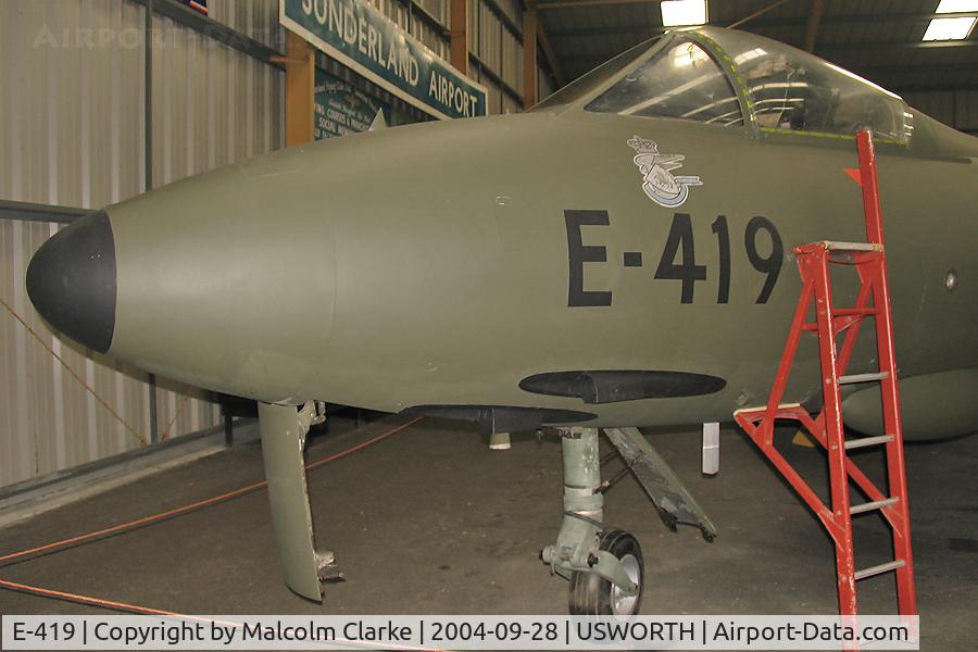 E-419, Hawker Hunter F.51 C/N 41H-680278, Hawker Hunter F51 at The North East Aircraft Museum, Usworth, UK in 2004.