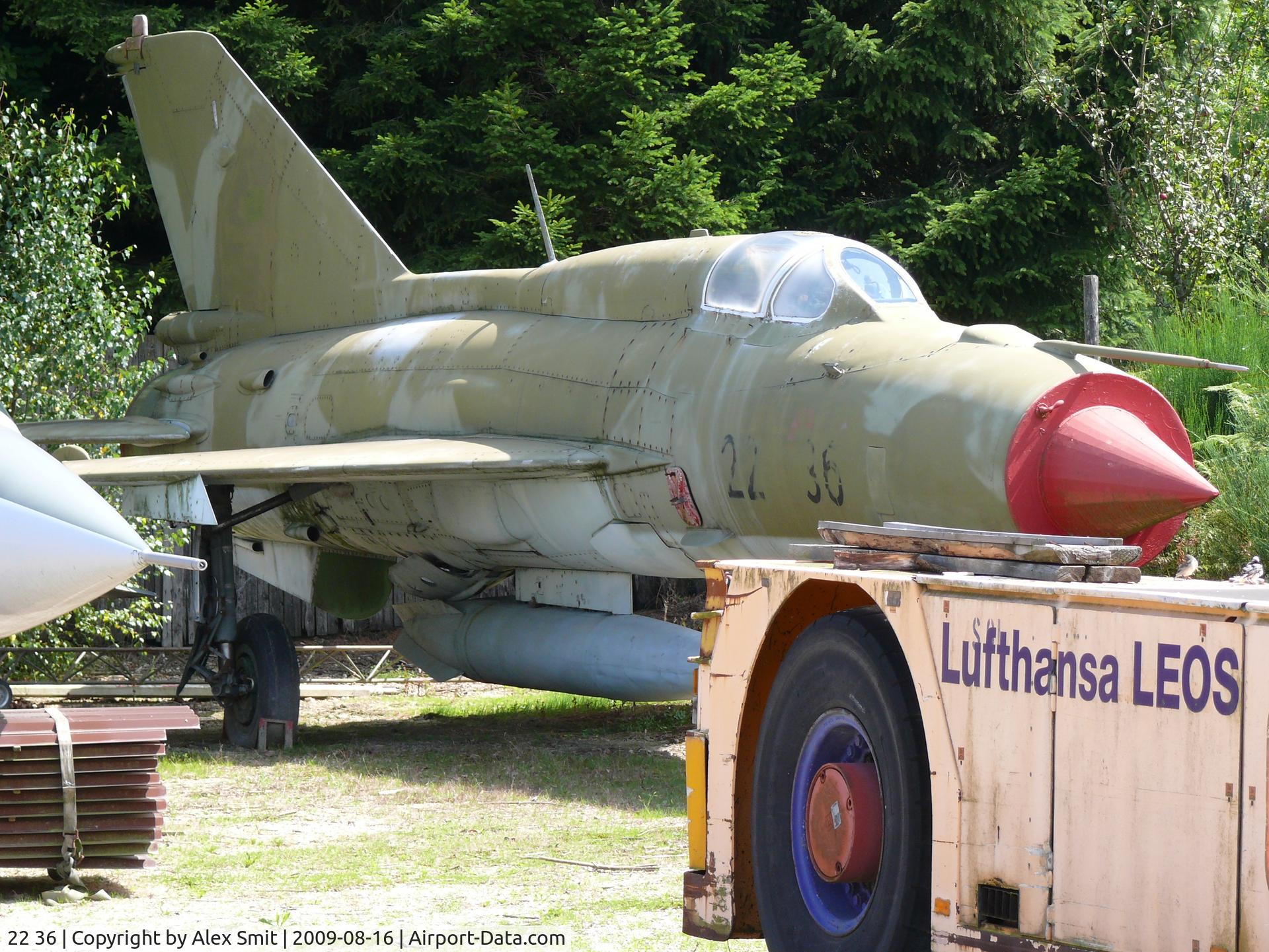22 36, Mikoyan-Gurevich MiG-21SPS C/N 94A5209, Mikoyan Mig21SPS Fishbed 22+36 German Air Force in the Hermerskeil Museum Flugausstellung Junior