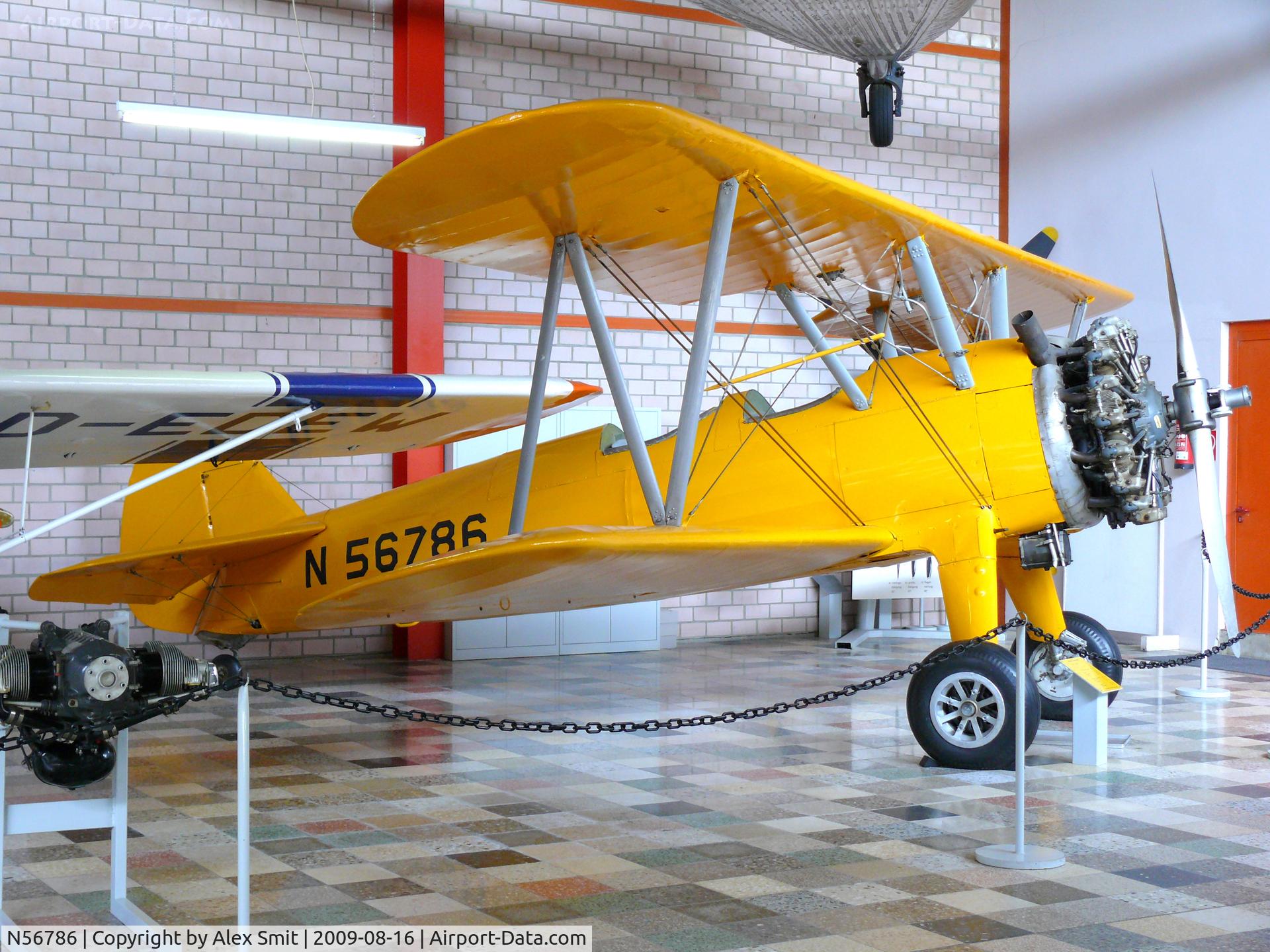 N56786, Boeing A75N1 C/N 75-521, Boeing/Stearman A75/PT-18 Kaydet N56786 in the Hermerkeil Museum Flugausstellung Junior