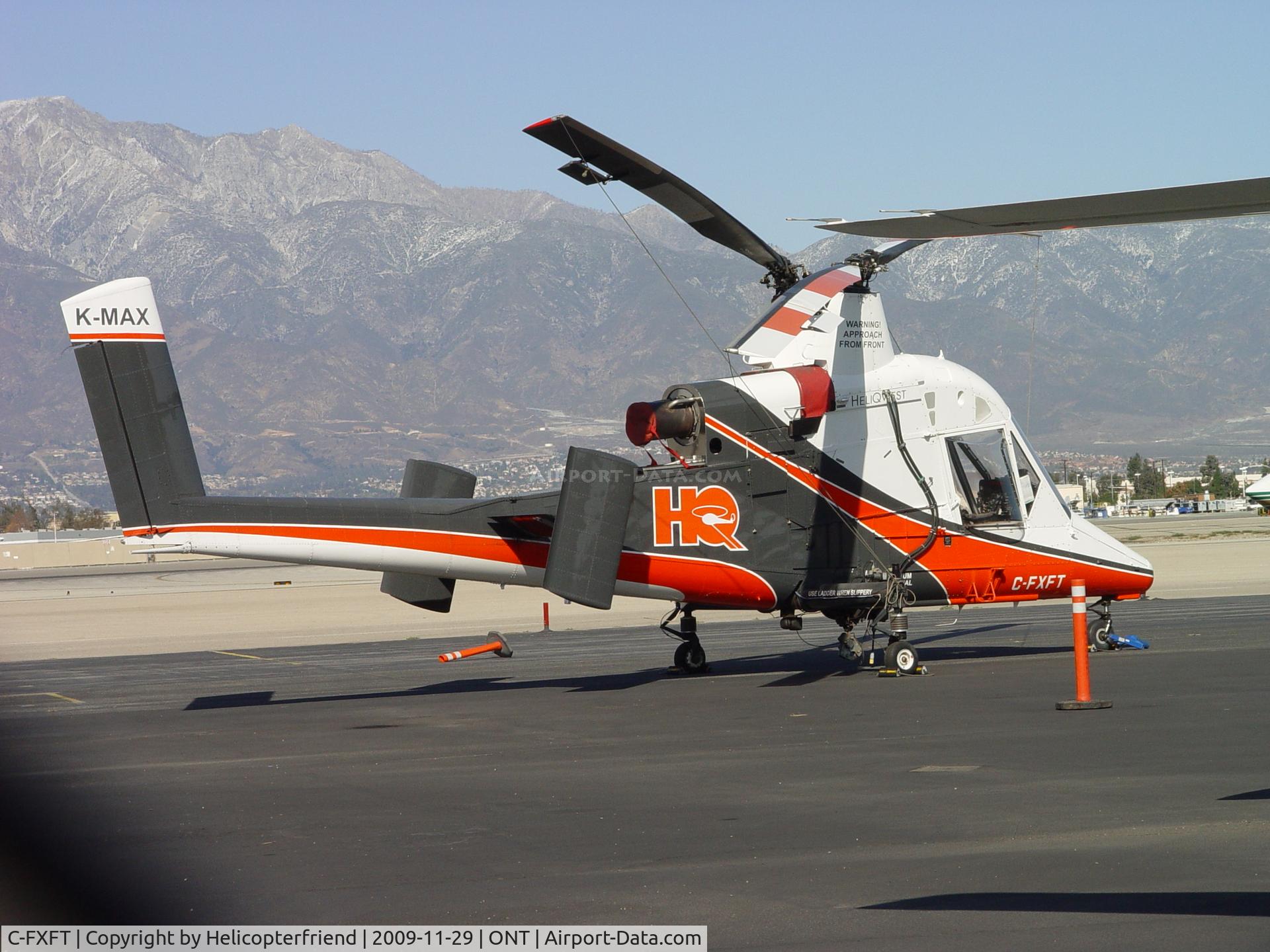 C-FXFT, 1994 Kaman K-1200 K-Max C/N A94-0007, Parked, tied down waiting for work to begin