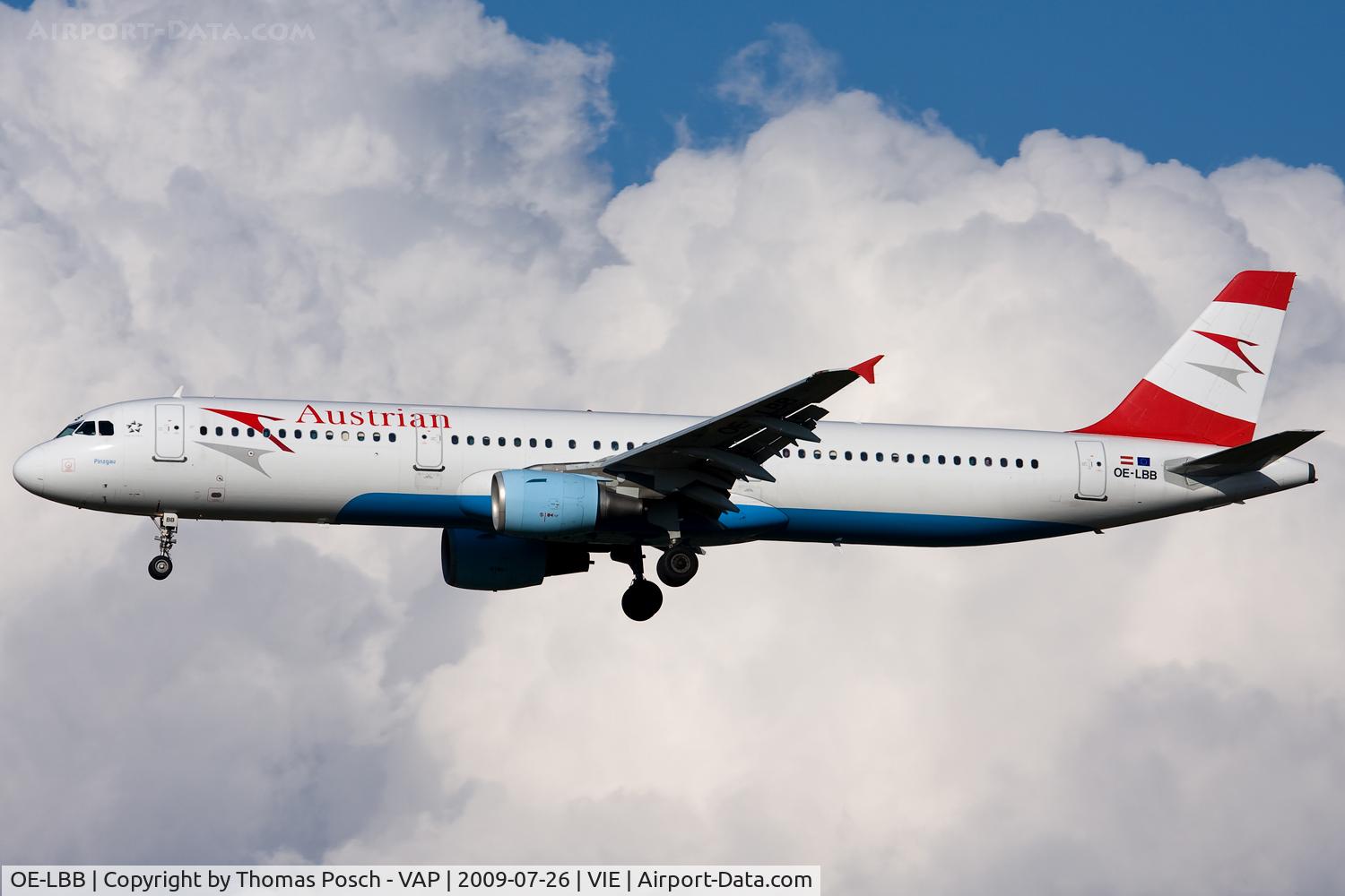 OE-LBB, 1995 Airbus A321-111 C/N 570, Austrian Airlines