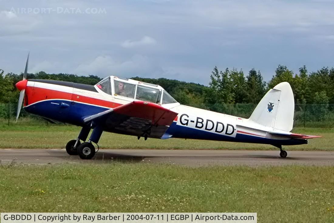 G-BDDD, 1951 De Havilland DHC-1 Chipmunk T.10 C/N C1/0326, DHC-1 Chipmunk [C1/0326] Kemble~G 11/07/2004. Seen at the PFA Fly in 2004 Kemble UK taxiing out for departure.