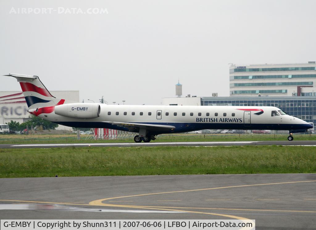 G-EMBY, 2002 Embraer EMB-145EU (ERJ-145EU) C/N 145617, Ready for take off rwy 32R