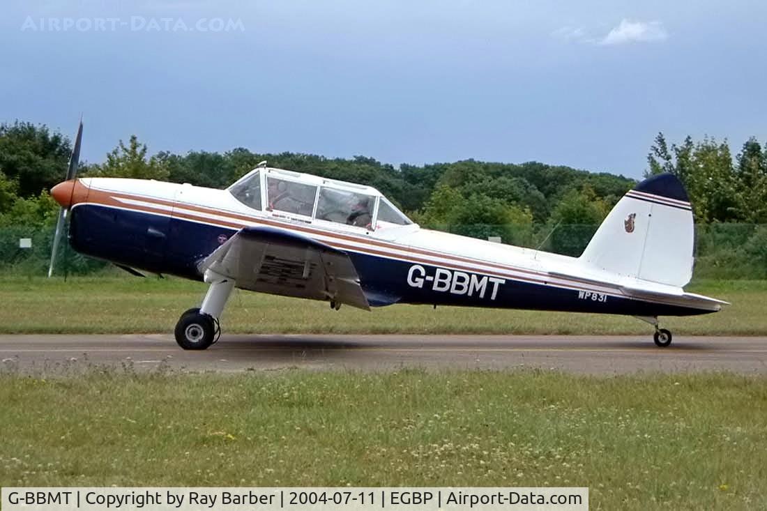 G-BBMT, 1951 De Havilland DHC-1 Chipmunk 22 C/N C1/0712, DHC-1 Chipmunk [C1/0712]  Kemble~G 11/07/2004. Seen at the PFA Fly in 2004 Kemble UK. Also wears former Military marks of WP831.